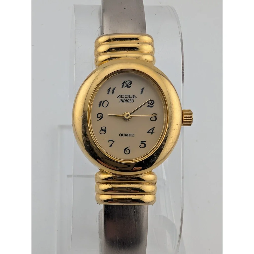 Timex Acqua Indiglo Watch 23mm Case Two Tone Bangle‎ Band - New Battery